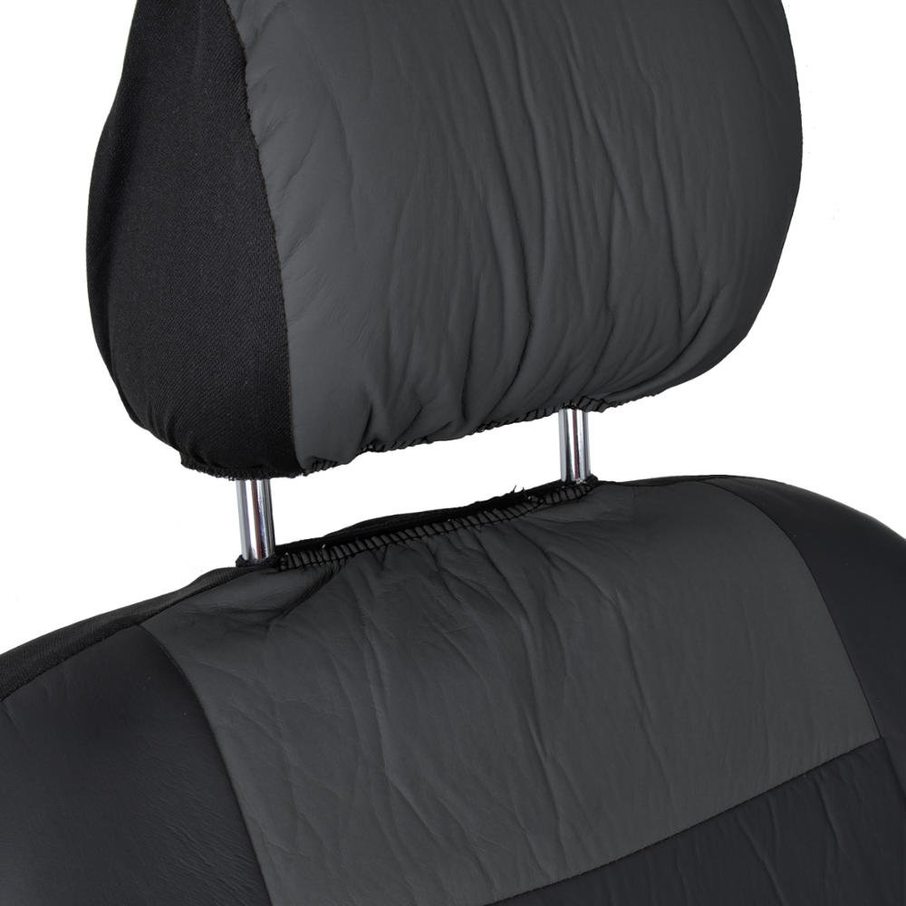 bdk-os-409-black-charcoal-synthetic-leather-full-set-car-seat-covers-2-tone-wate image 6