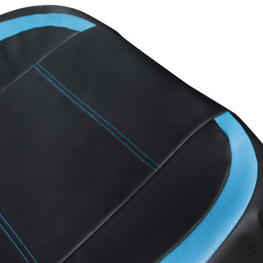 motor-trend-blue-faux-leather-front-seat-covers-high-back-integrated-fixed-headr image 6