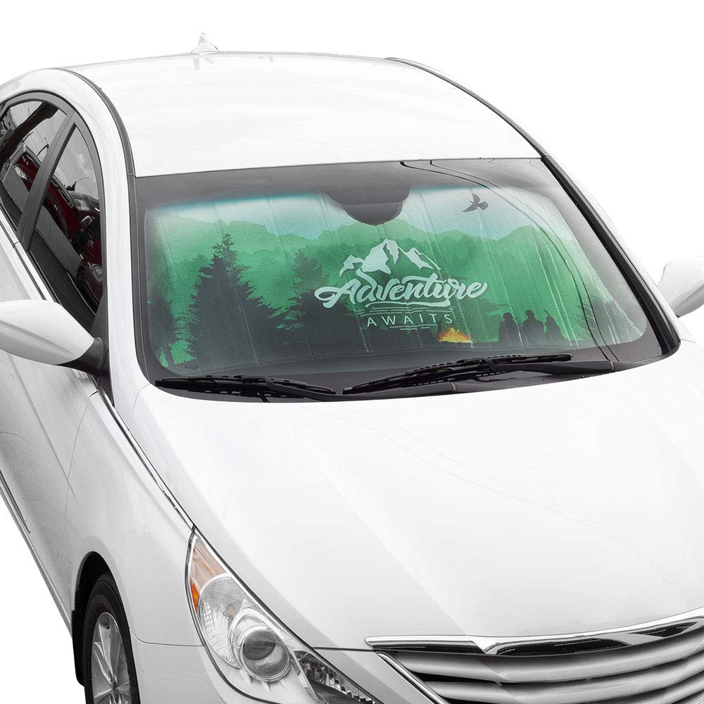 bdk-accordion-folding-windshield-sunshade-with-static-cling-side-window-shade image 4