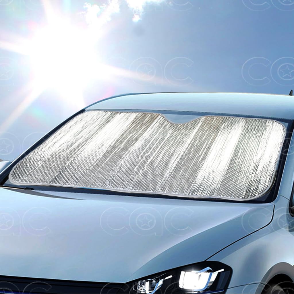 bdk-standard-windshield-sun-shade-57-x-24-accordion-folding-uv-protection-for-ca image 7