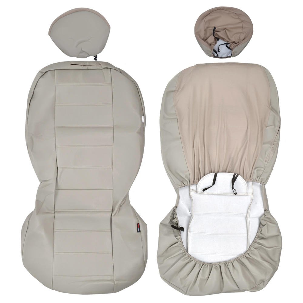 bdk-carxs-beige-faux-leather-front-seat-covers-4-piece-soft-stain-resistant-univ image 6