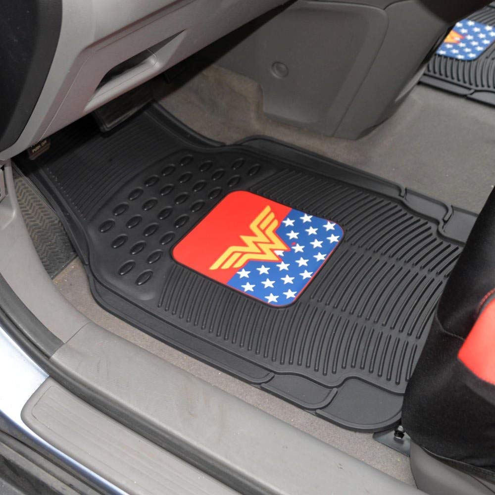 bdk-warner-bros-dc-comics-wonder-woman-seat-covers-with-seat-belt-pads-rubber-fl image 3