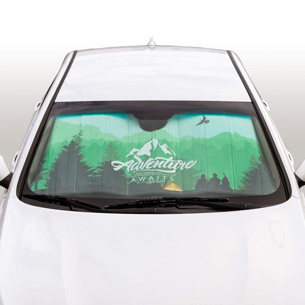 bdk-accordion-folding-windshield-sunshade-with-static-cling-side-window-shade image 2