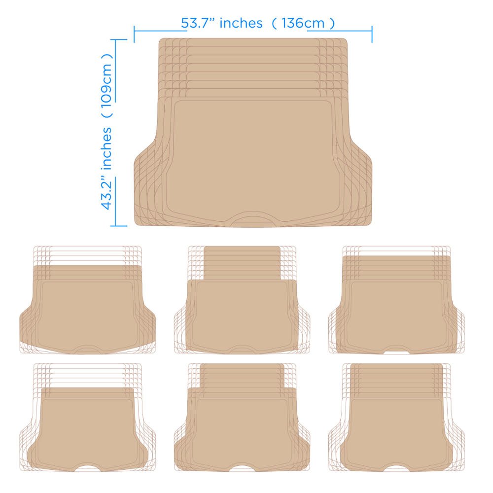 bdk-proliner-all-weather-rubber-floor-mats-trunk-cargo-liner-4-piece-set-front-r image 8