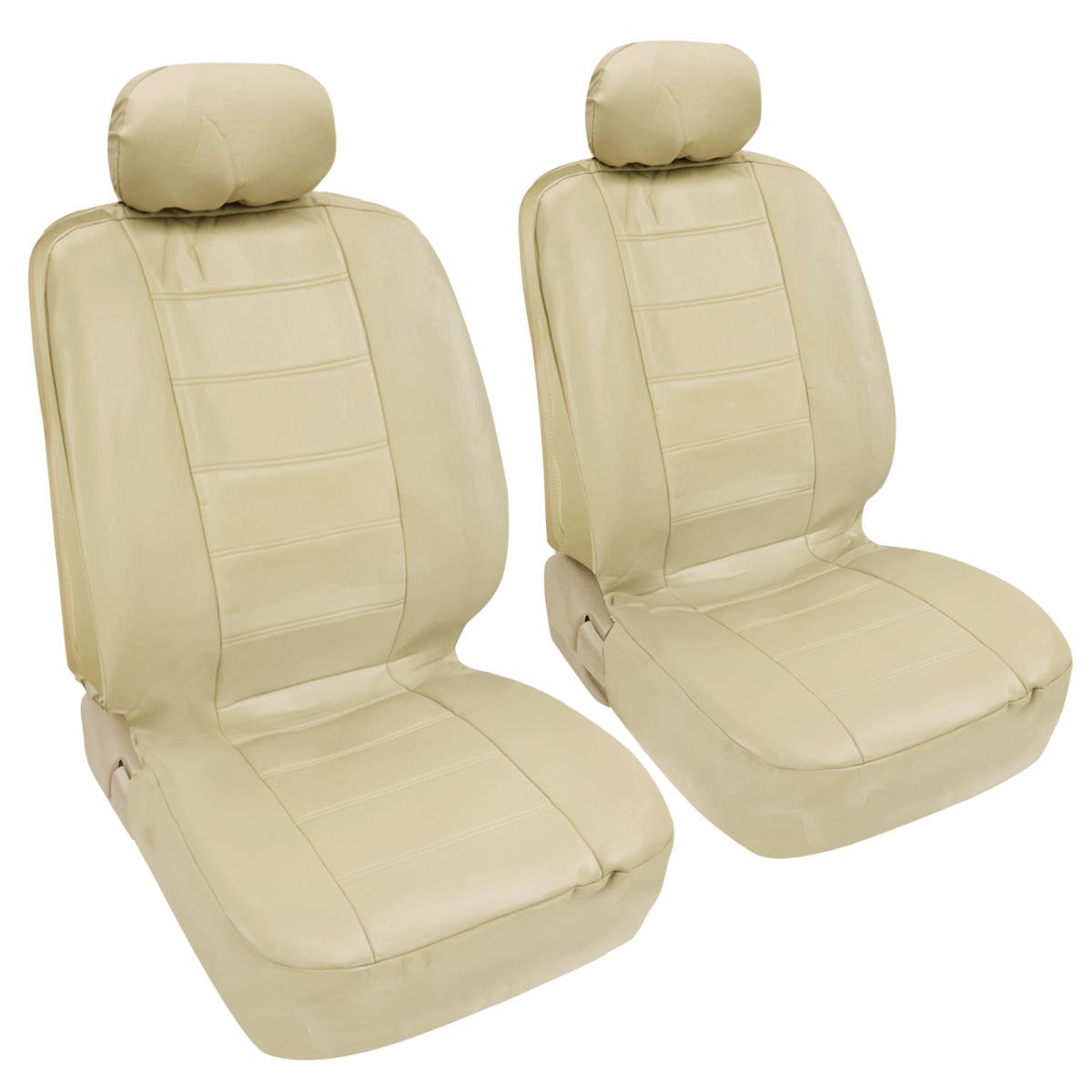 bdk-exquisite-pu-leather-seat-covers-for-toyota-corolla-front-pair-beige image 1