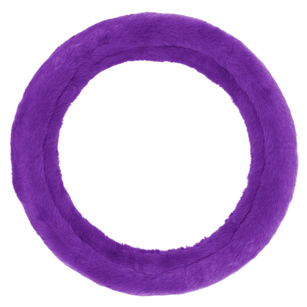carbella-faux-fur-steering-wheel-cover-for-women-hot-pink-fluffy-fleece-fits-14- image 8