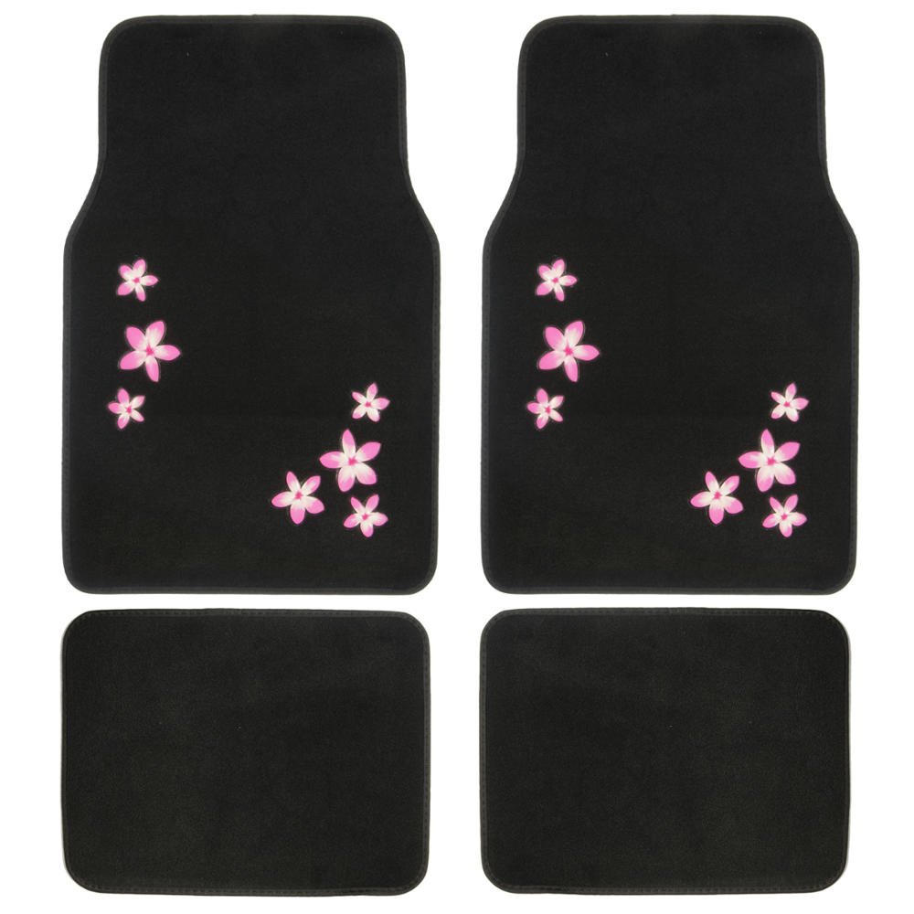 bdk-black-pink-floral-car-interior-gift-set-15-piece-universal-fit image 3