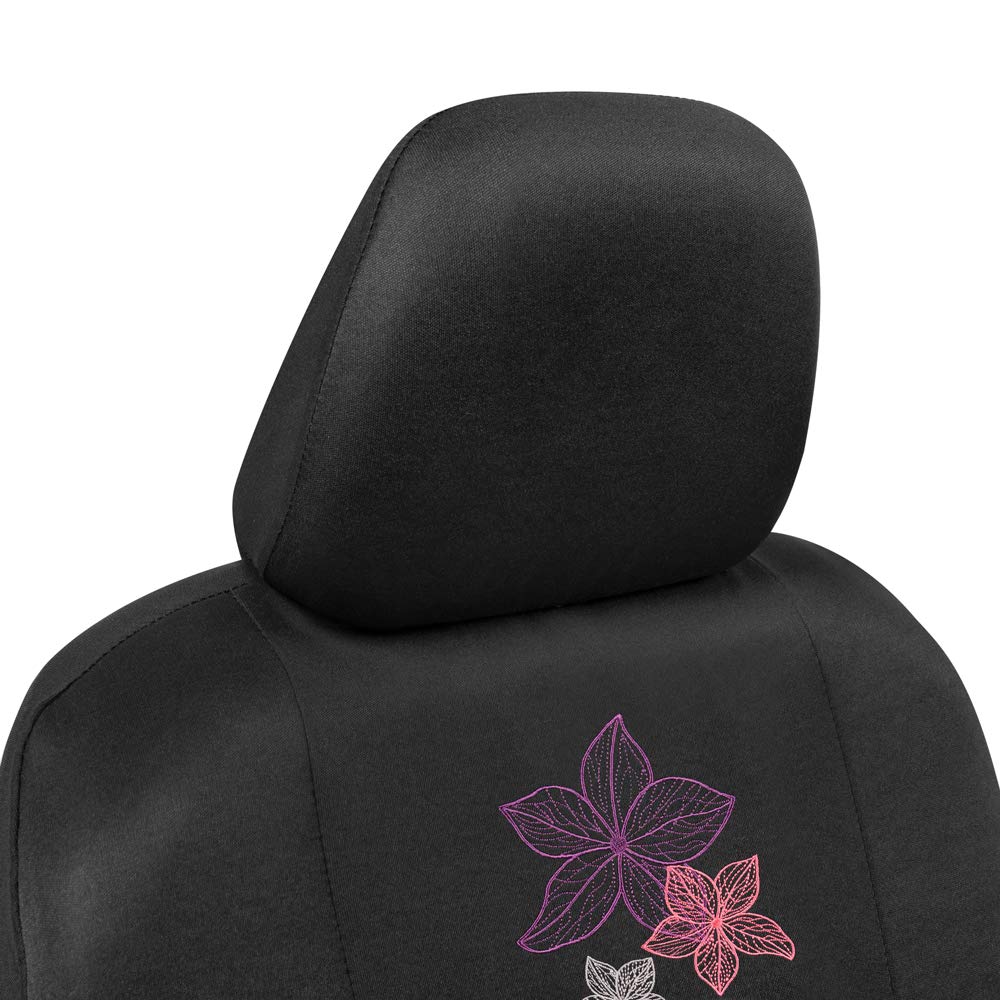 bdk-multicolor-hawaiian-flower-print-full-car-seat-cover-set-with-steering-wheel image 3