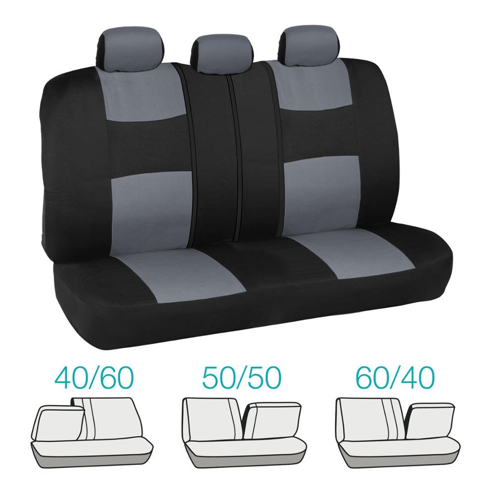 bdk-polypro-black-grey-car-seat-covers-full-set-with-motor-trend-flextough-all-w image 4