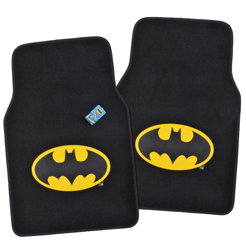 bdk-warner-bros-dc-comics-batman-black-yellow-logo-4pc-universal-fit-car-floor-m image 2