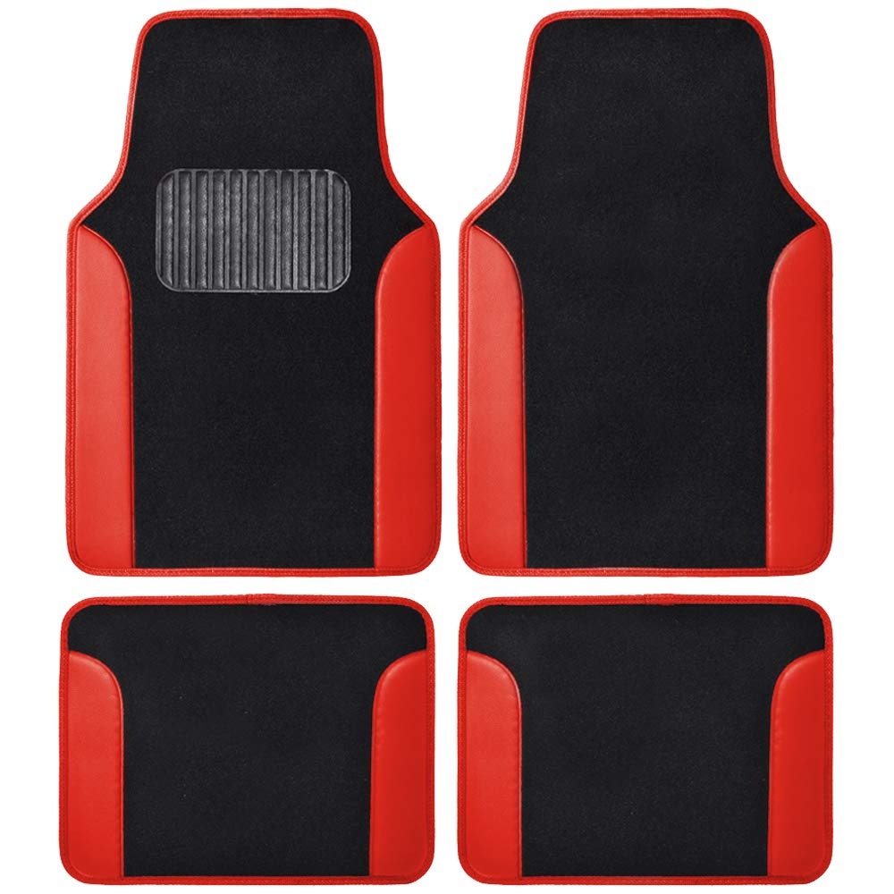 bdk-red-all-weather-heavy-duty-car-floor-mats-universal-fit-front-rear image 1