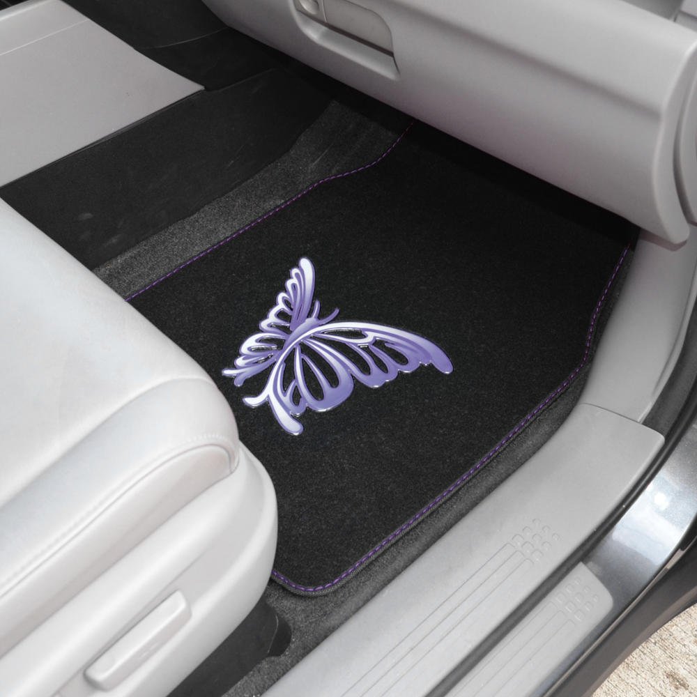 bdk-purple-white-butterfly-design-carpet-car-floor-mats-4-piece-front-rear-full- image 7