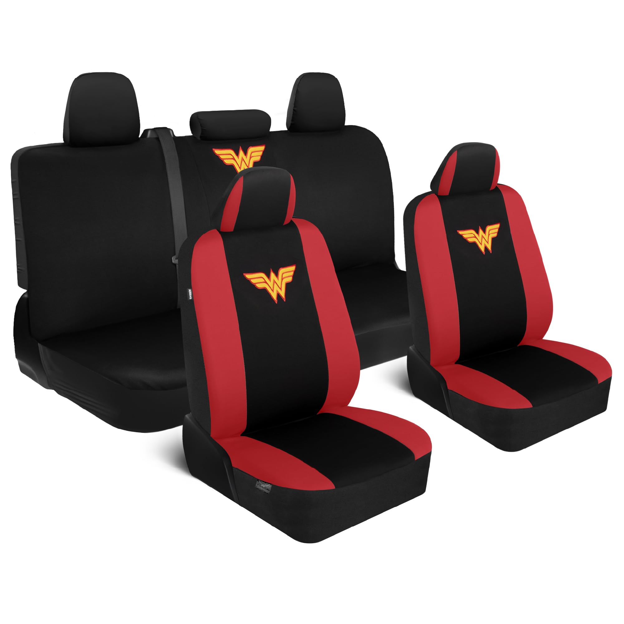 bdk-wonder-woman-9-piece-car-seat-cover-set-warner-bros-licensed-front-rear-poly image 1