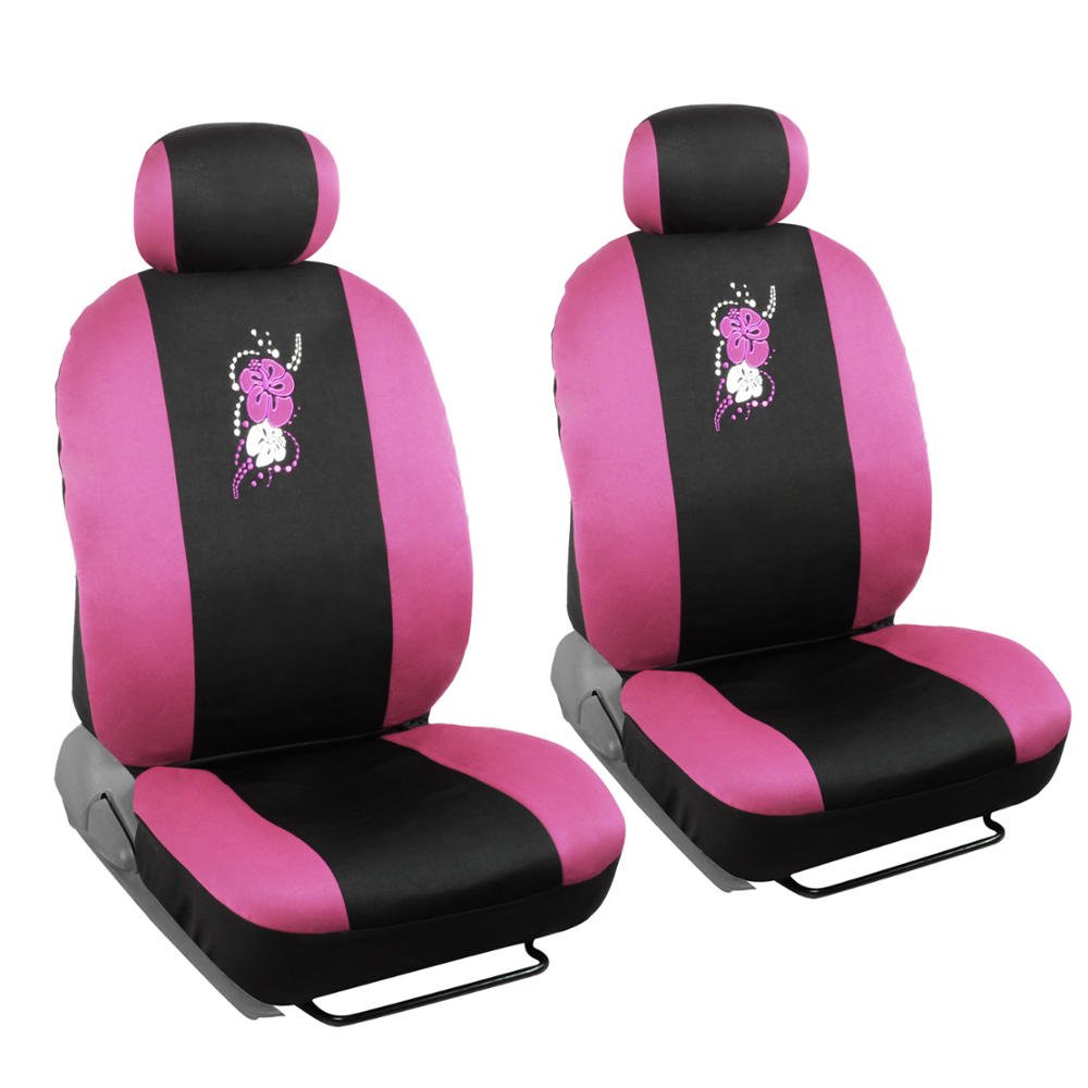 bdk-sc-452-pk-pink-hawaiian-floral-seat-cover-set-for-car-suv-universal-fit-incl image 2