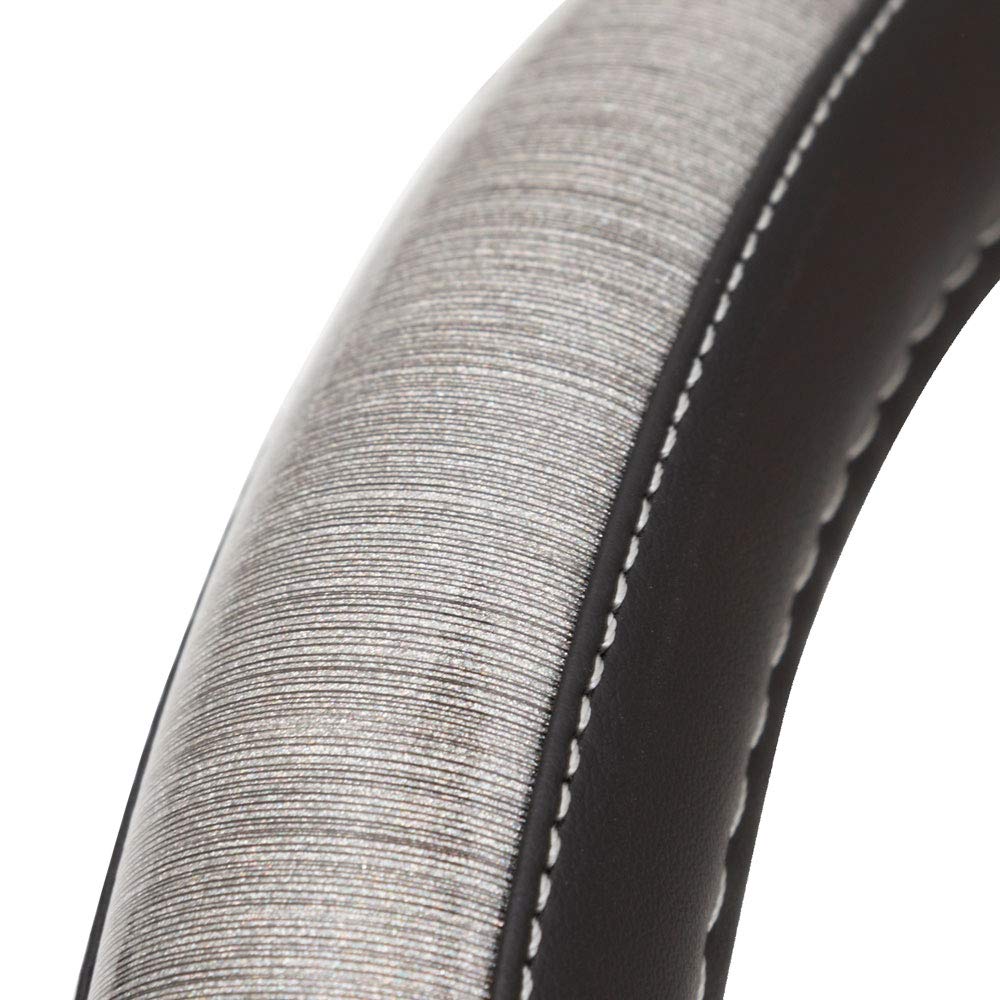 bdk-carbella-glitter-steering-wheel-cover-silver-14-5-15-inch image 4