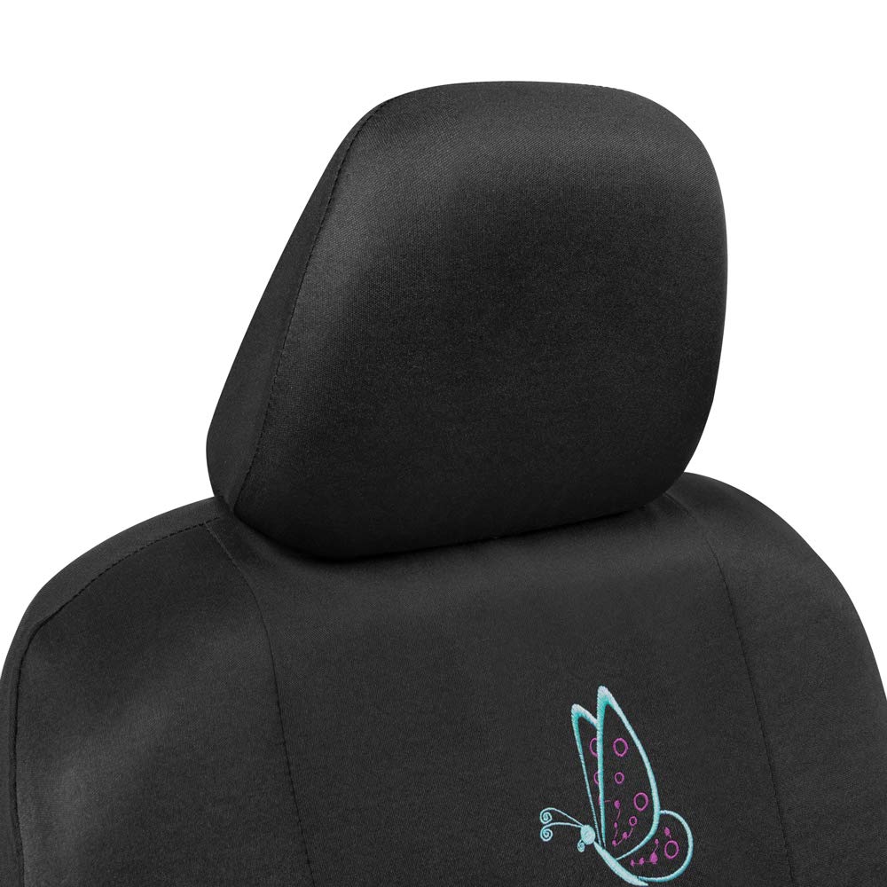 bdk-blue-butterflies-car-seat-covers-full-set-with-steering-wheel-cover-seat-bel image 3