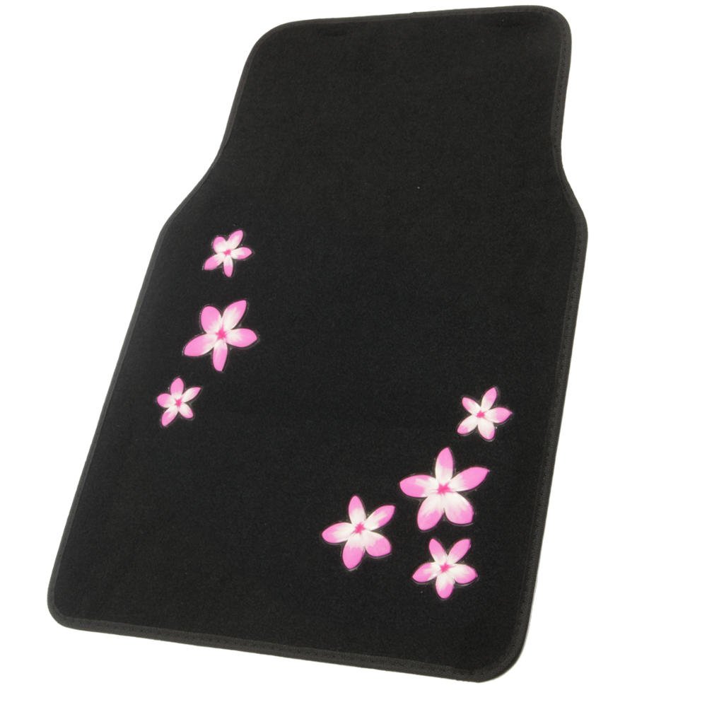 bdk-black-pink-floral-car-interior-gift-set-15-piece-universal-fit image 4
