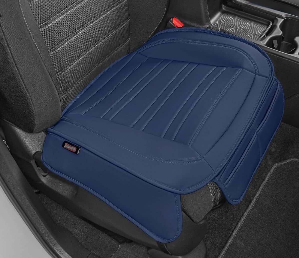 motor-trend-faux-leather-front-seat-cover-mint-universal-bottom-cushion-protecto image 8