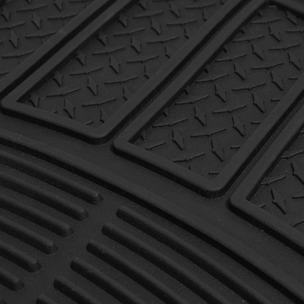 bdk-3-piece-heavy-duty-rubber-floor-mats-trim-to-fit-all-weather-anti-slip-black image 5