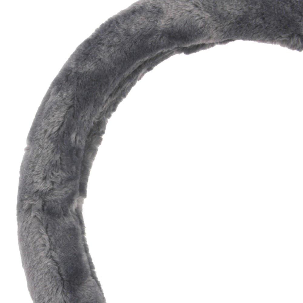 bdk-sheepskin-faux-wool-fleece-steering-wheel-cover-warm-cozy-universal-fit-14-5 image 4