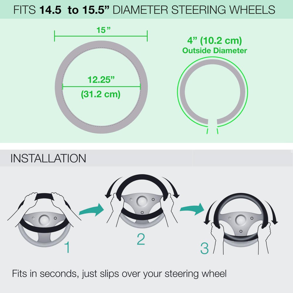 bdk-blue-hawaiian-steering-wheel-cover-comfortable-rubber-grip-universal-fit image 7