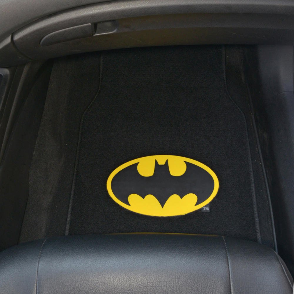 bdk-warner-bros-dc-comics-batman-black-yellow-logo-4pc-universal-fit-car-floor-m image 8