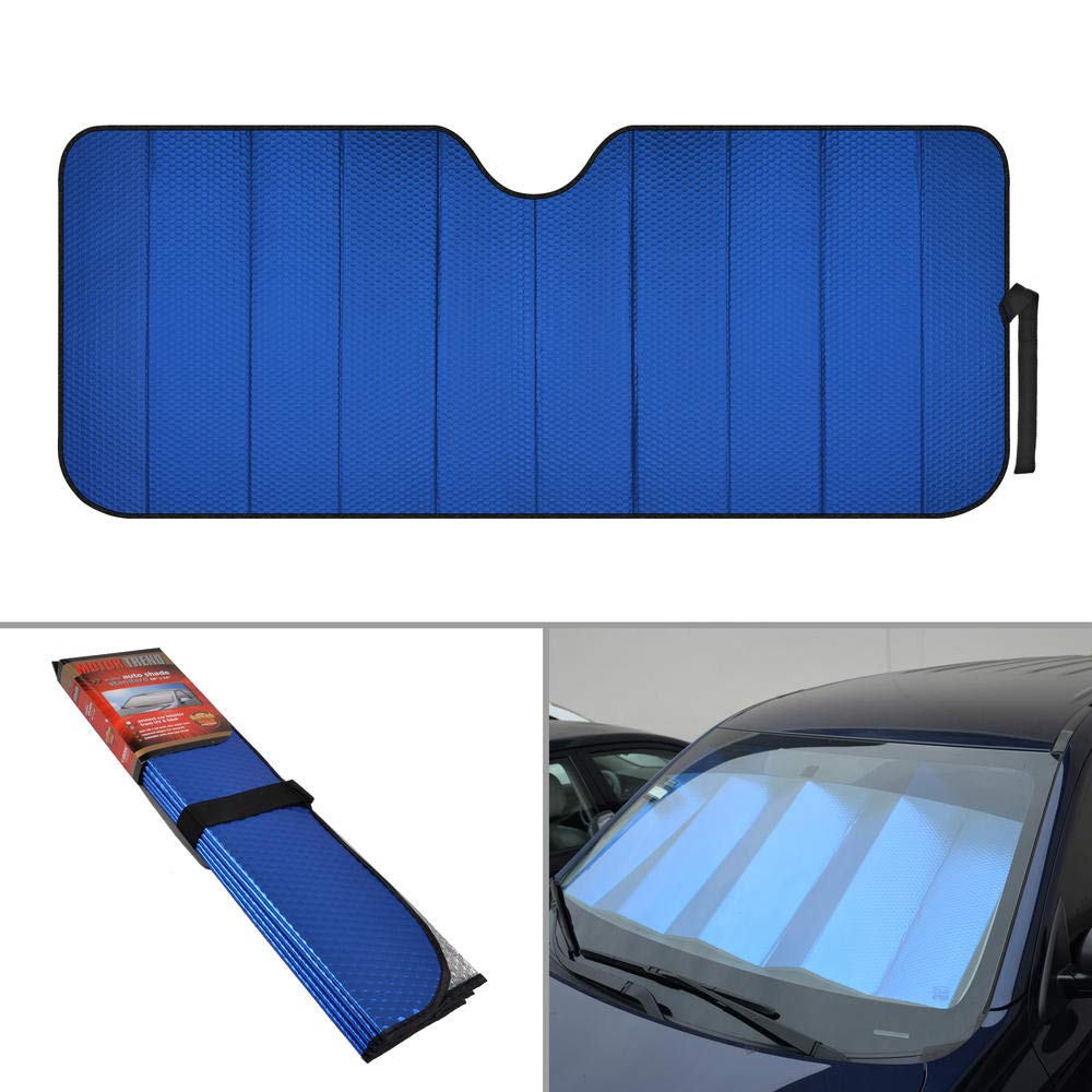 bdk-car-accessory-gift-set-with-motor-trend-sunshade-floor-mats-steering-wheel-c image 2