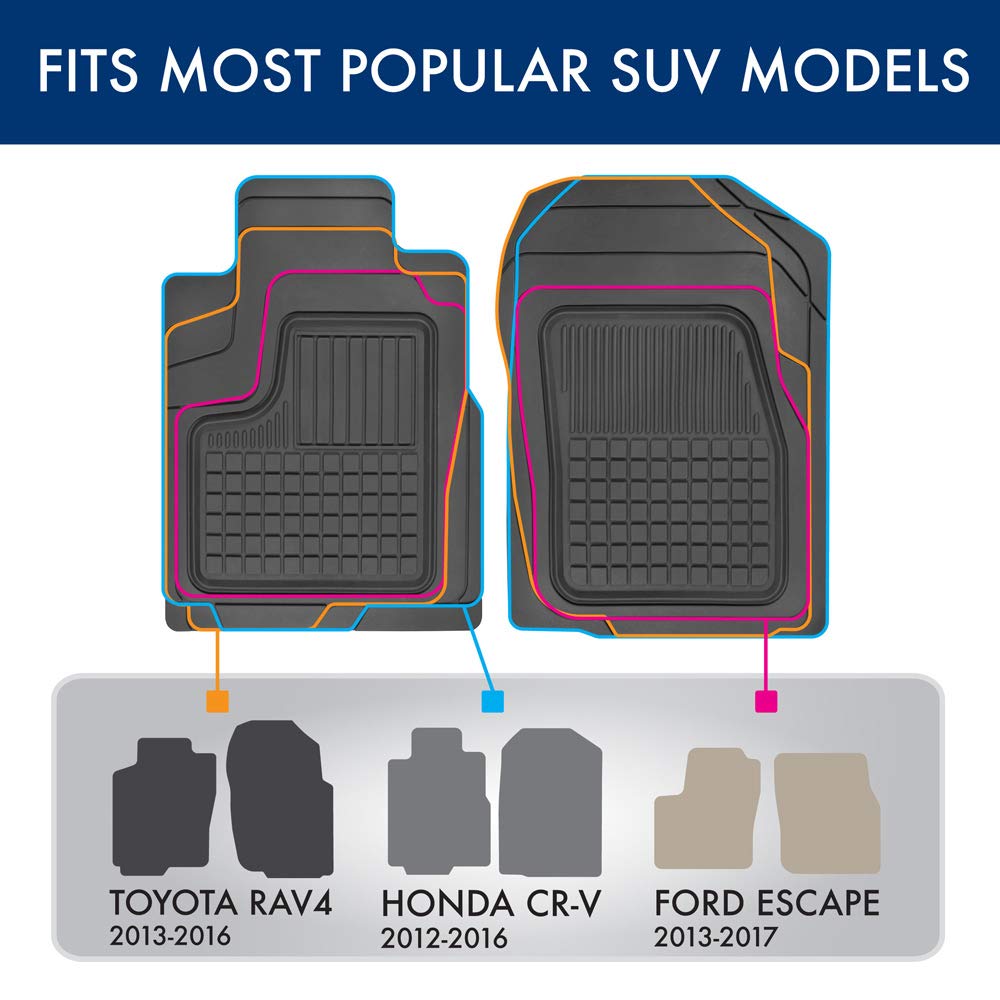 bdk-performance-plus-4-piece-all-weather-rubber-floor-mats-heavy-duty-trimmable- image 8