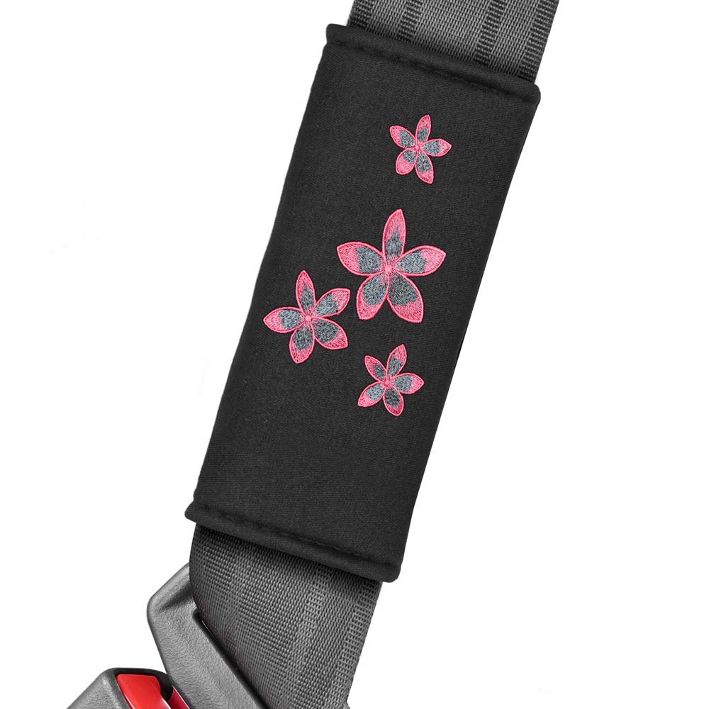 bdk-pink-floral-flower-print-car-seat-covers-full-set-with-steering-wheel-cover- image 5