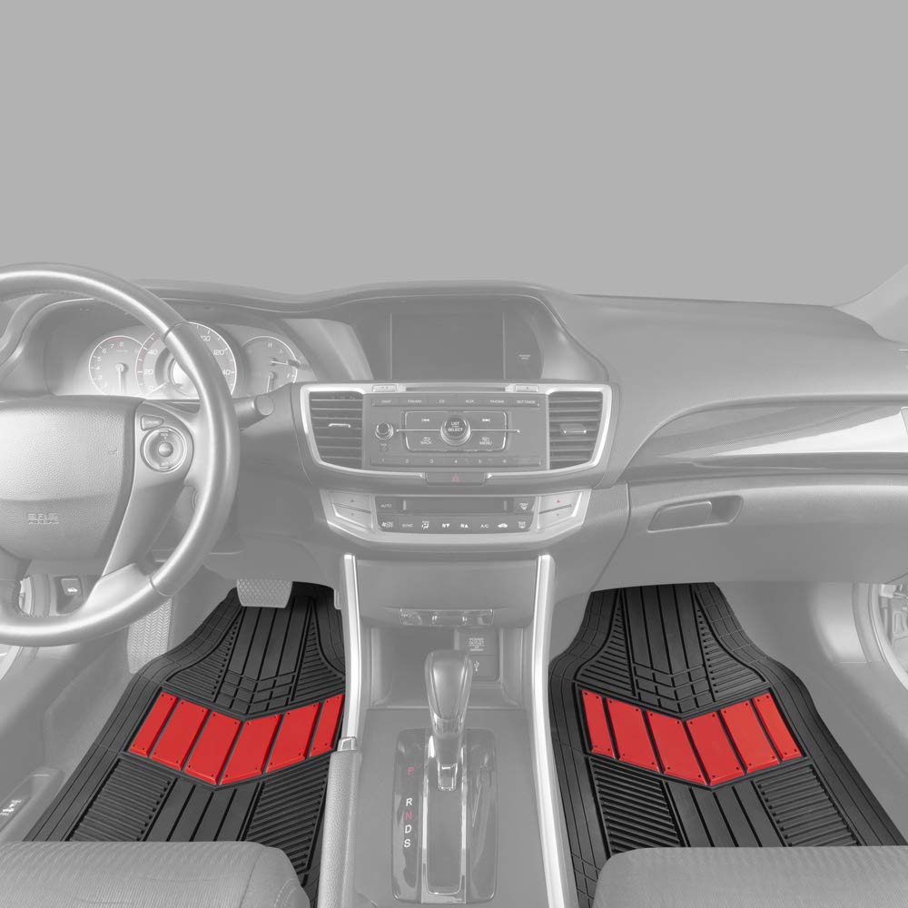bdk-autosport-sporty-red-full-car-seat-cover-rubber-floor-mat-set-front-rear-2-t image 3