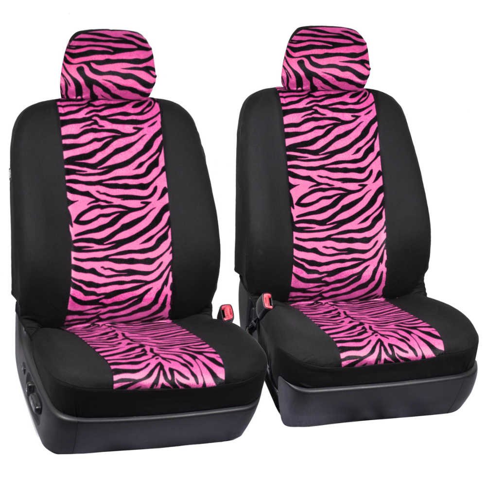 carxs-zebra-print-car-seat-covers-full-set-with-seat-belt-pads-and-steering-whee image 2