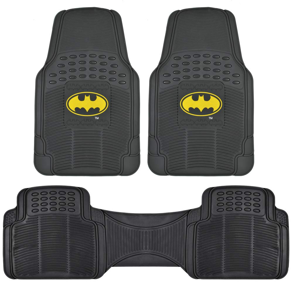 bdk-batman-heavy-duty-rubber-floor-mats-3-piece-set-all-weather-protection image 1