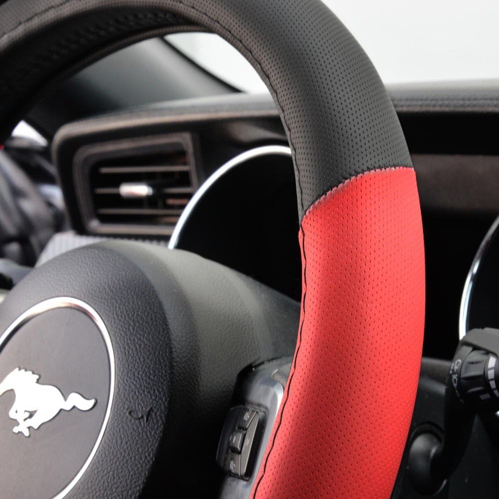 bdk-pu-leather-car-seat-covers-floor-mats-set-black-red-universal image 7