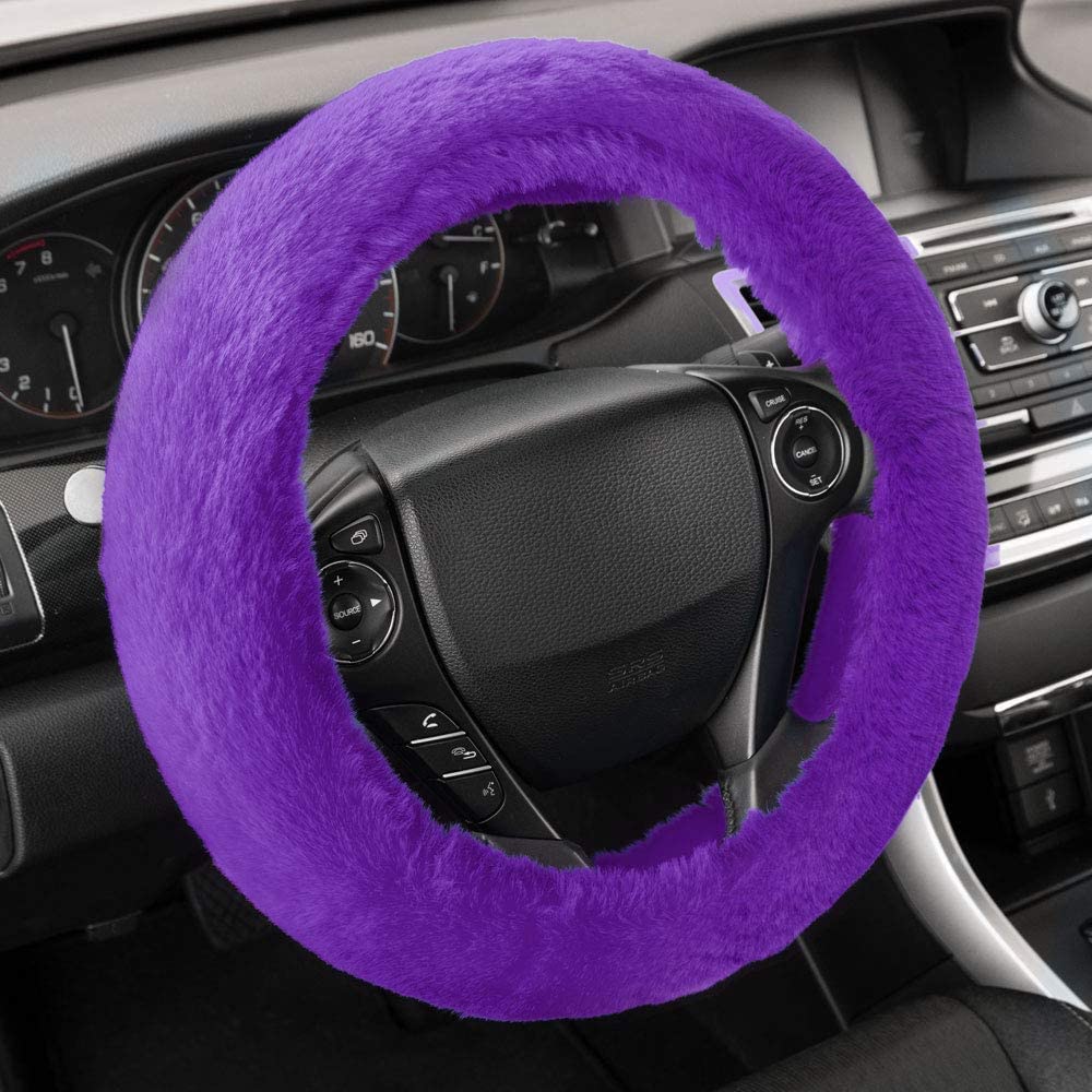 bdk-polypro-purple-car-seat-covers-gift-set-with-floor-mats-fur-steering-wheel-c image 4