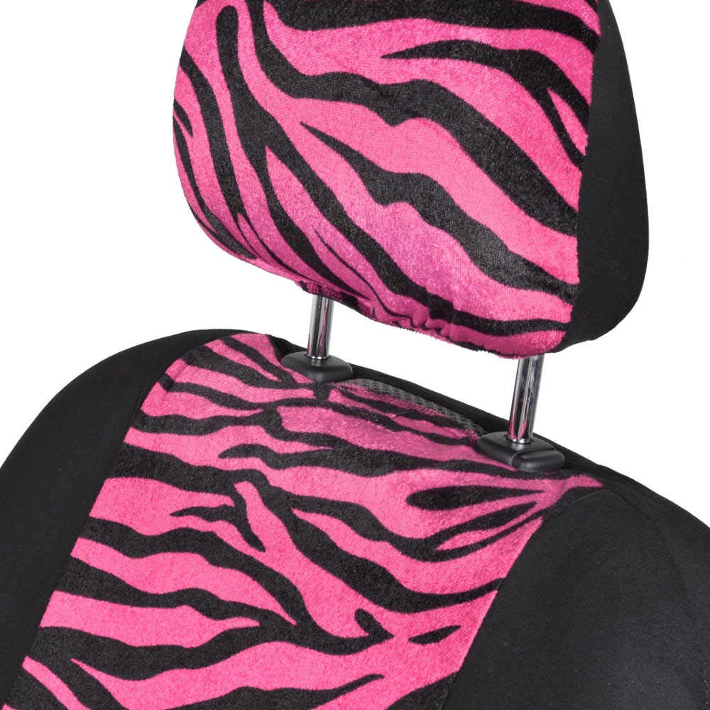 carxs-zebra-print-car-seat-covers-full-set-with-seat-belt-pads-and-steering-whee image 4