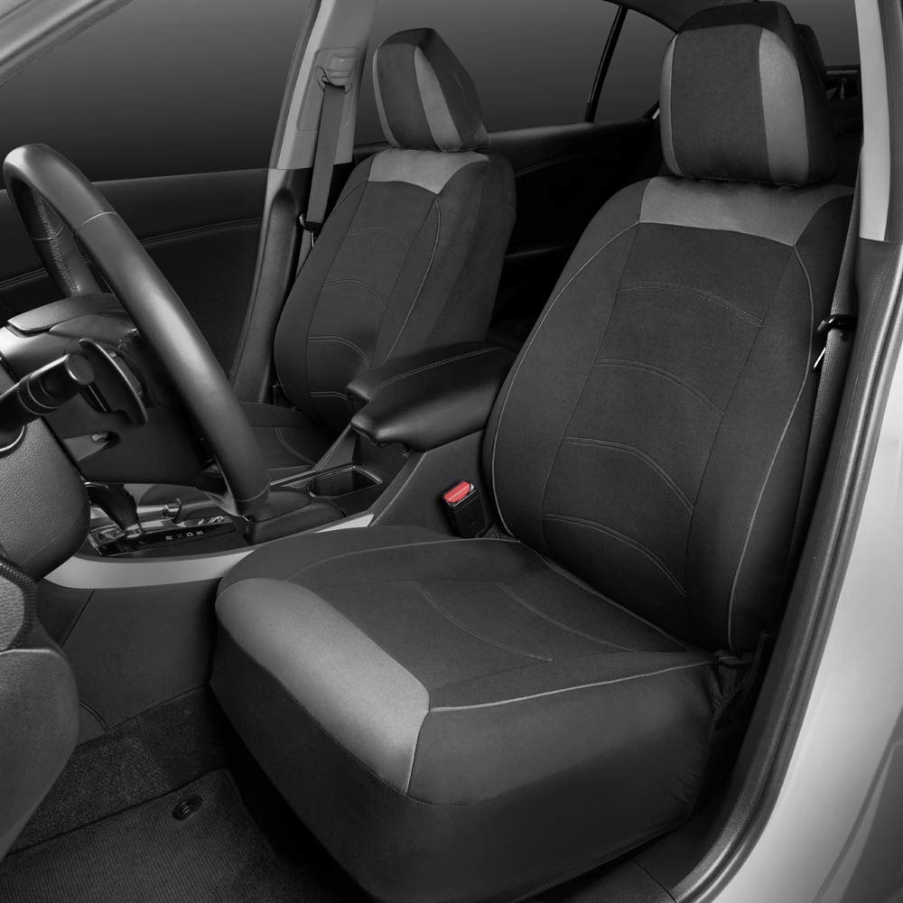 motor-trend-two-tone-premium-front-seat-covers-with-waterproof-rear-protector-bl image 3