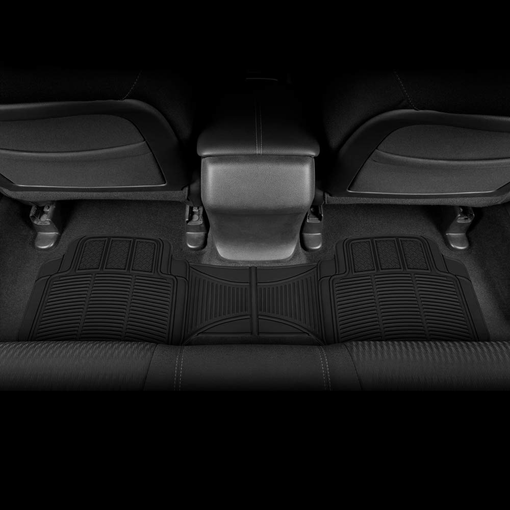 bdk-3-piece-heavy-duty-rubber-floor-mats-trim-to-fit-all-weather-anti-slip-black image 3