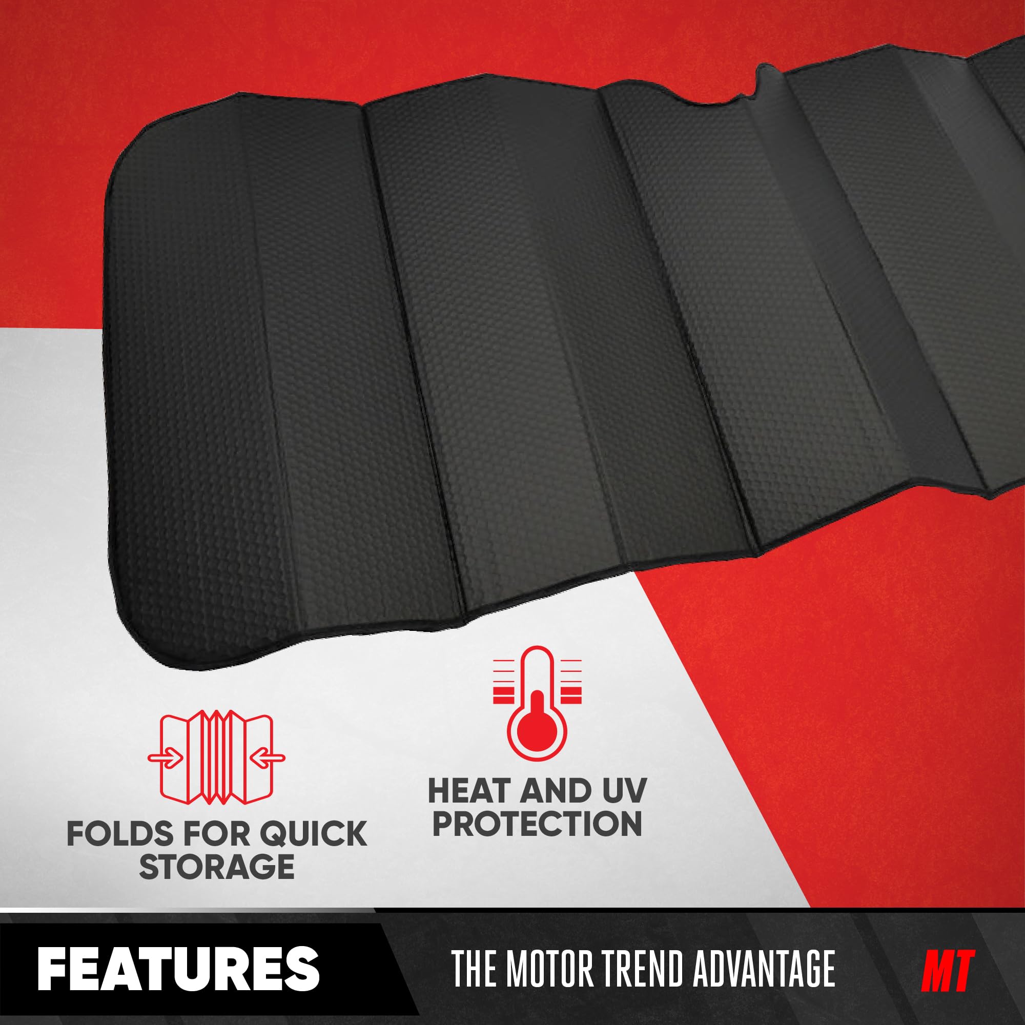 motor-trend-black-front-windshield-sun-shade-with-static-cling-side-window-shade image 2
