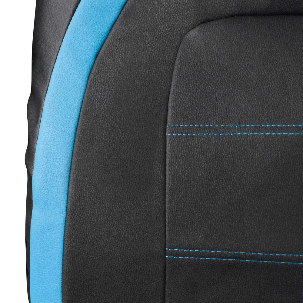 motor-trend-blue-faux-leather-front-seat-covers-high-back-integrated-fixed-headr image 5