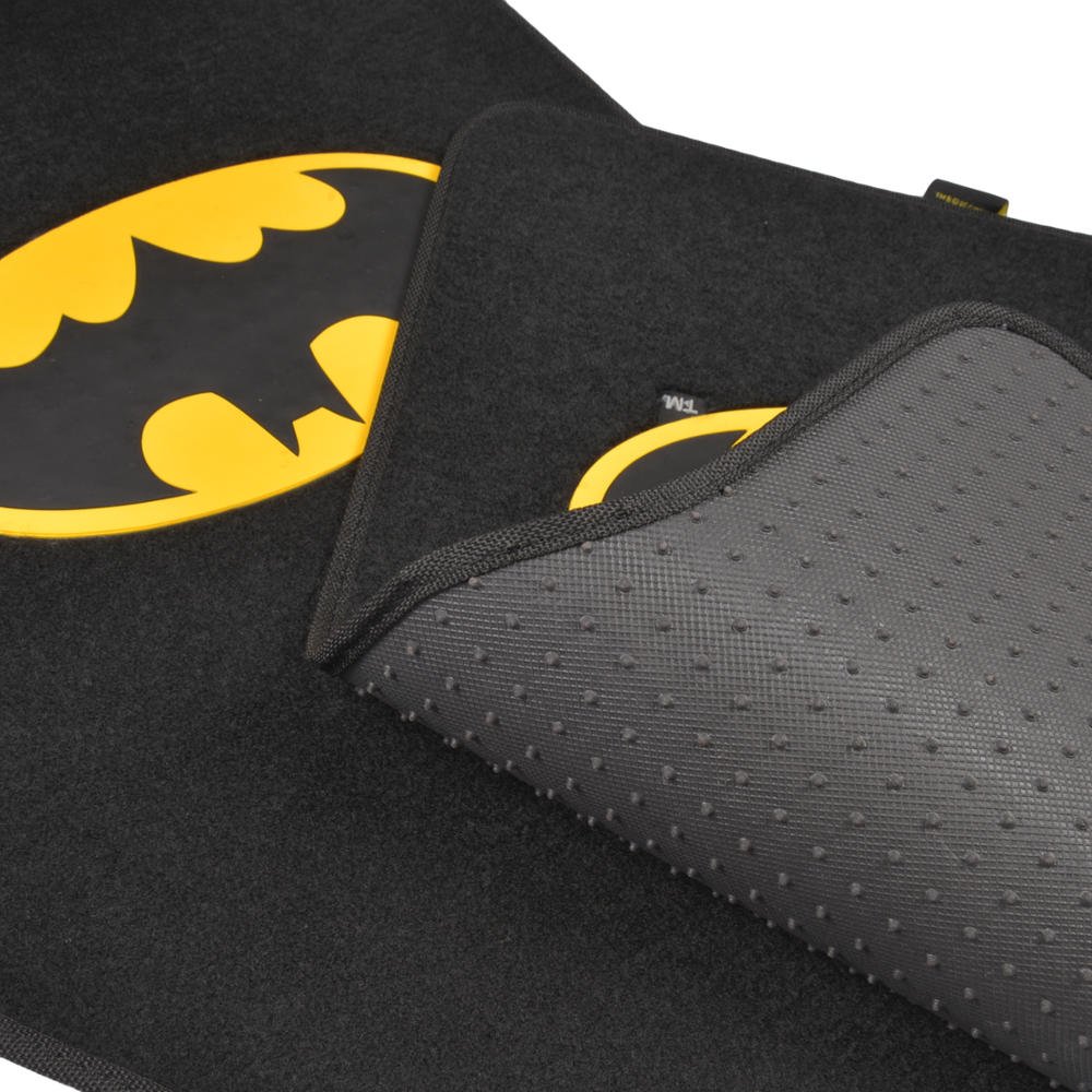 bdk-warner-bros-dc-comics-batman-black-yellow-logo-4pc-universal-fit-car-floor-m image 7