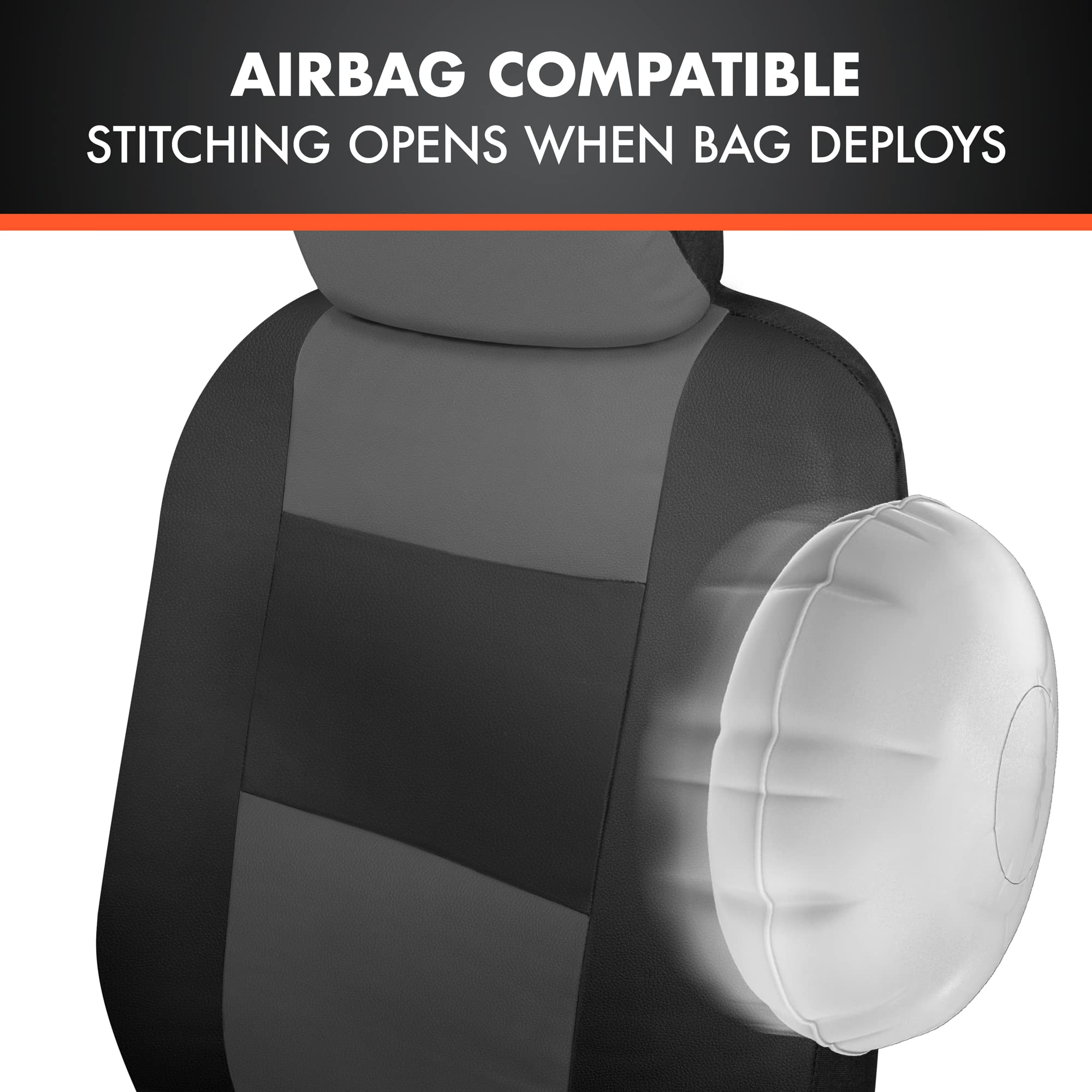 bdk-faux-leather-car-seat-cover-full-set-charcoal-front-rear-split-bench-airbag- image 7