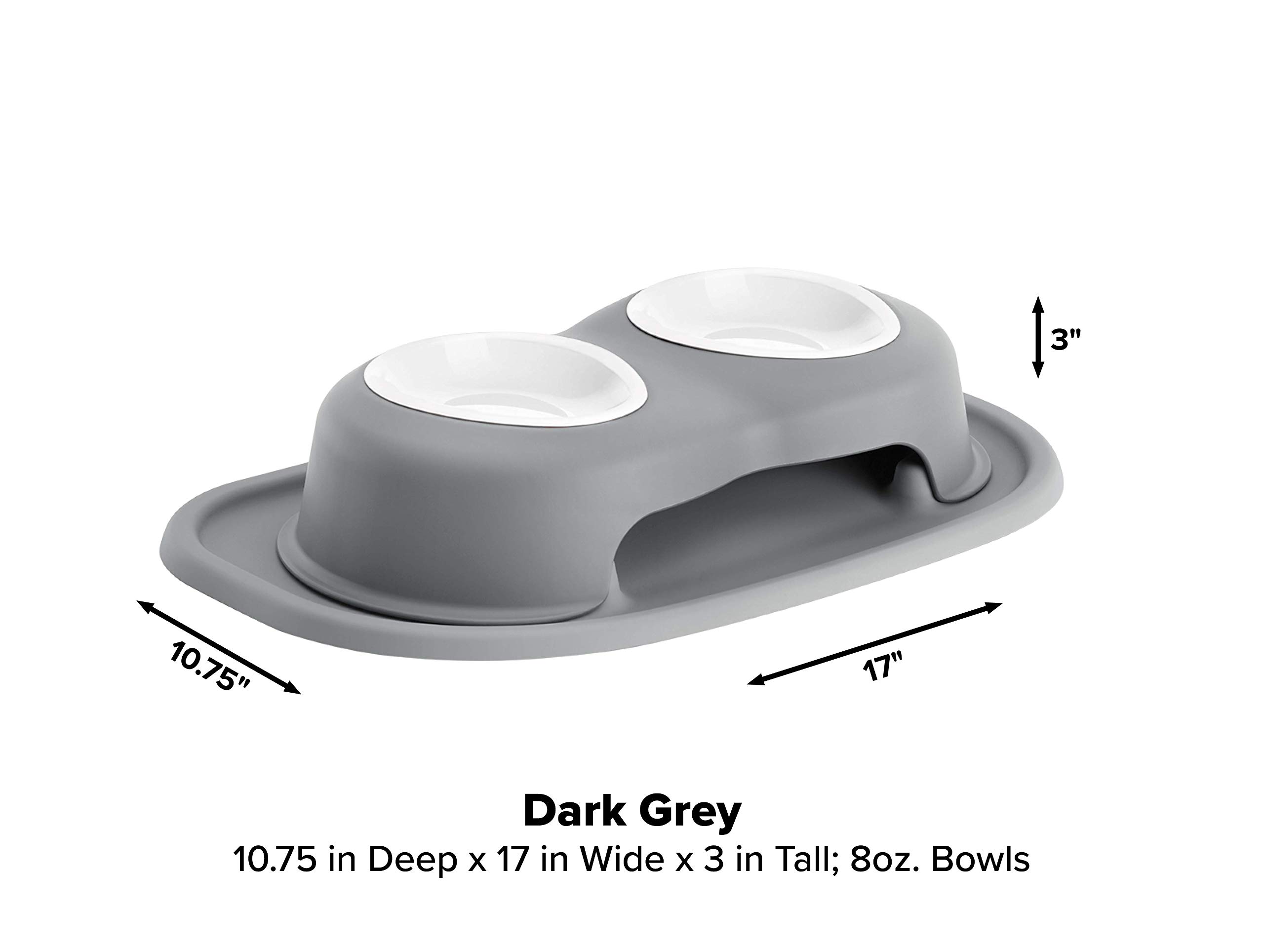 weathertech-double-high-pet-feeding-system-with-plastic-bowls-3-stand-dark-grey image 4