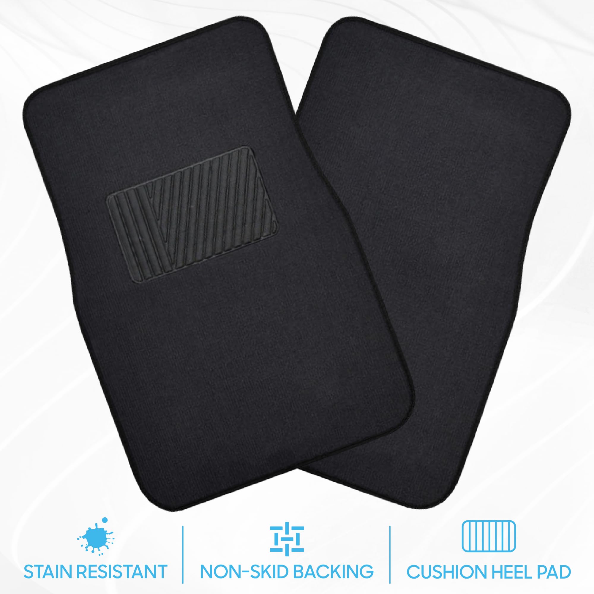 bdk-classic-carpet-floor-mats-front-rear-4-piece-universal-fit-with-heel-pad-bla image 3