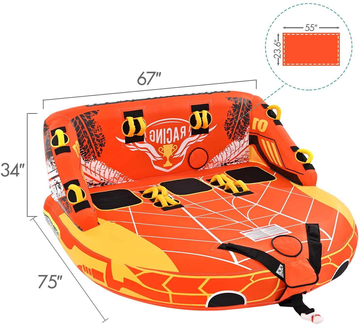 leader-accessories-3-person-towable-tube-heavy-duty-pvc-bladder-840d-nylon-cover image 5