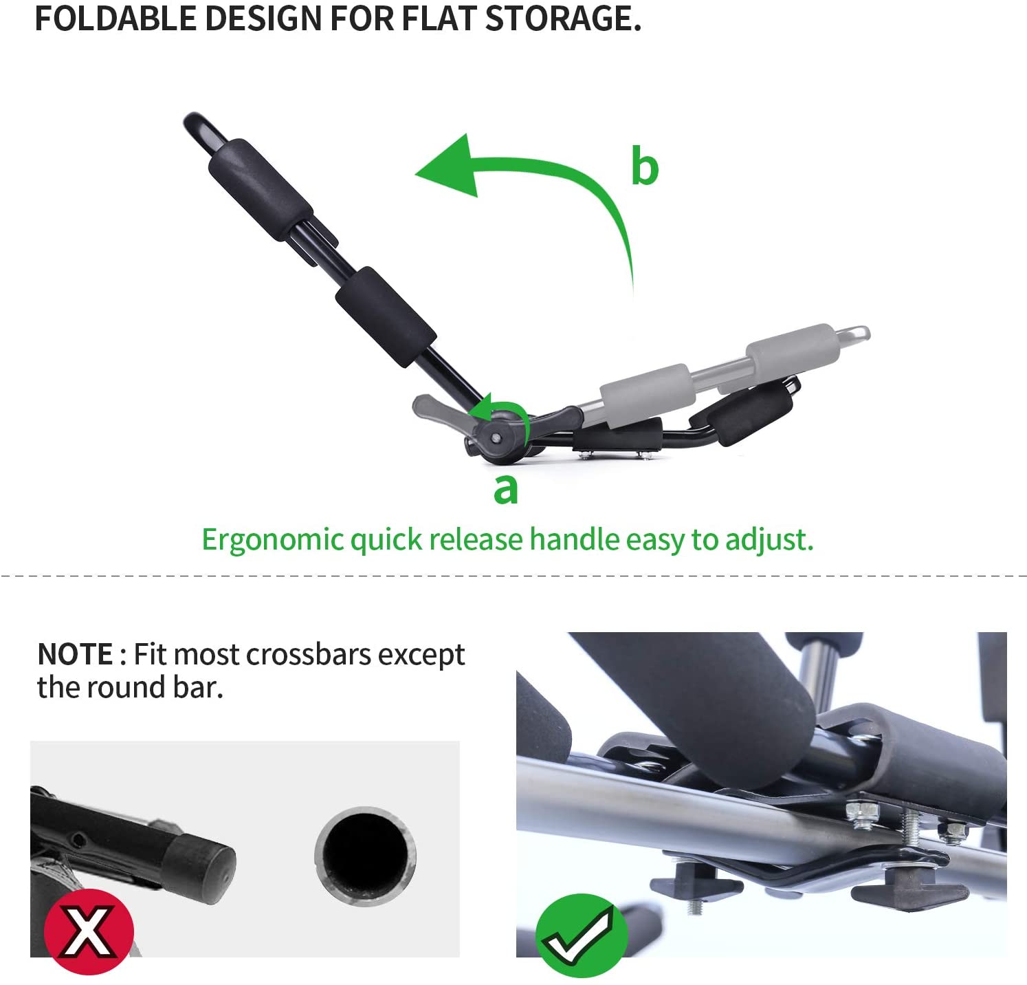 leader-accessories-evershine-folding-kayak-rack-j-bar-4-piece-set-2-pairs-for-sq image 3