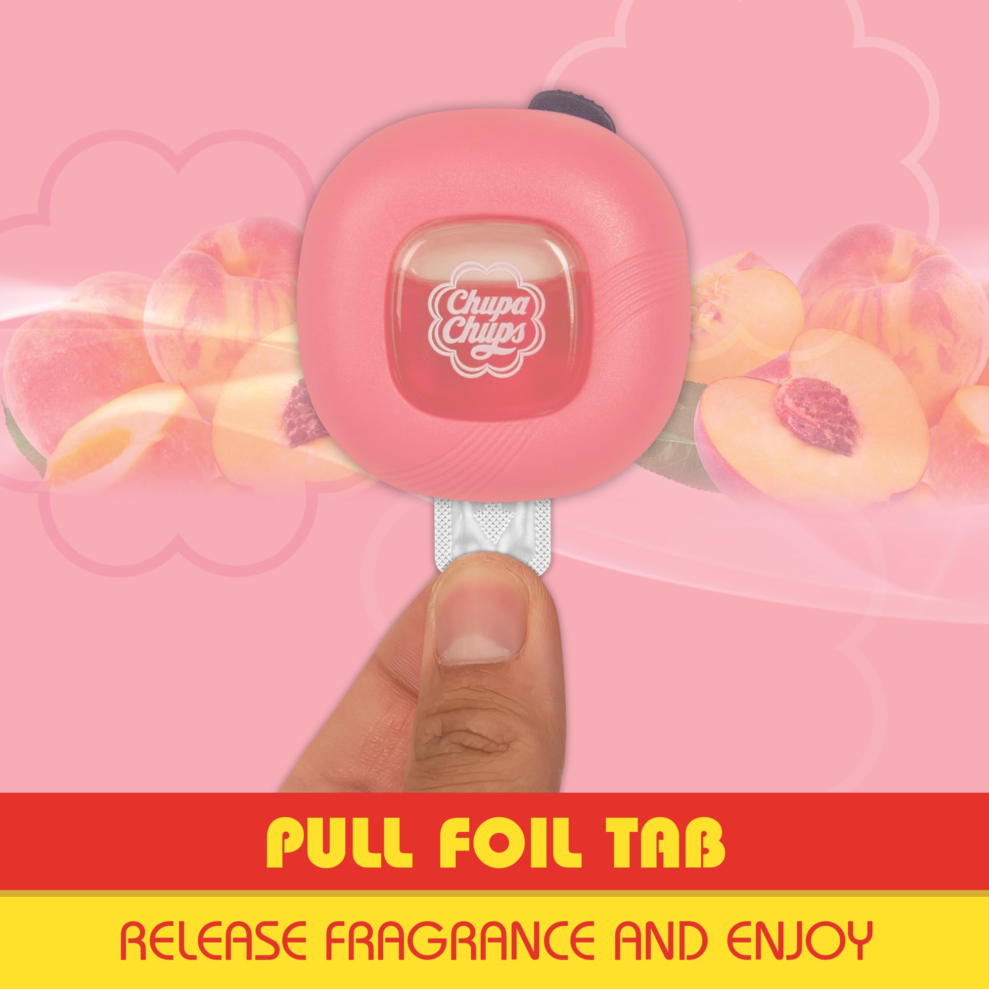 bdk-chupa-chups-car-air-freshener-rosy-peach-40-day-lasting-vent-clip image 5