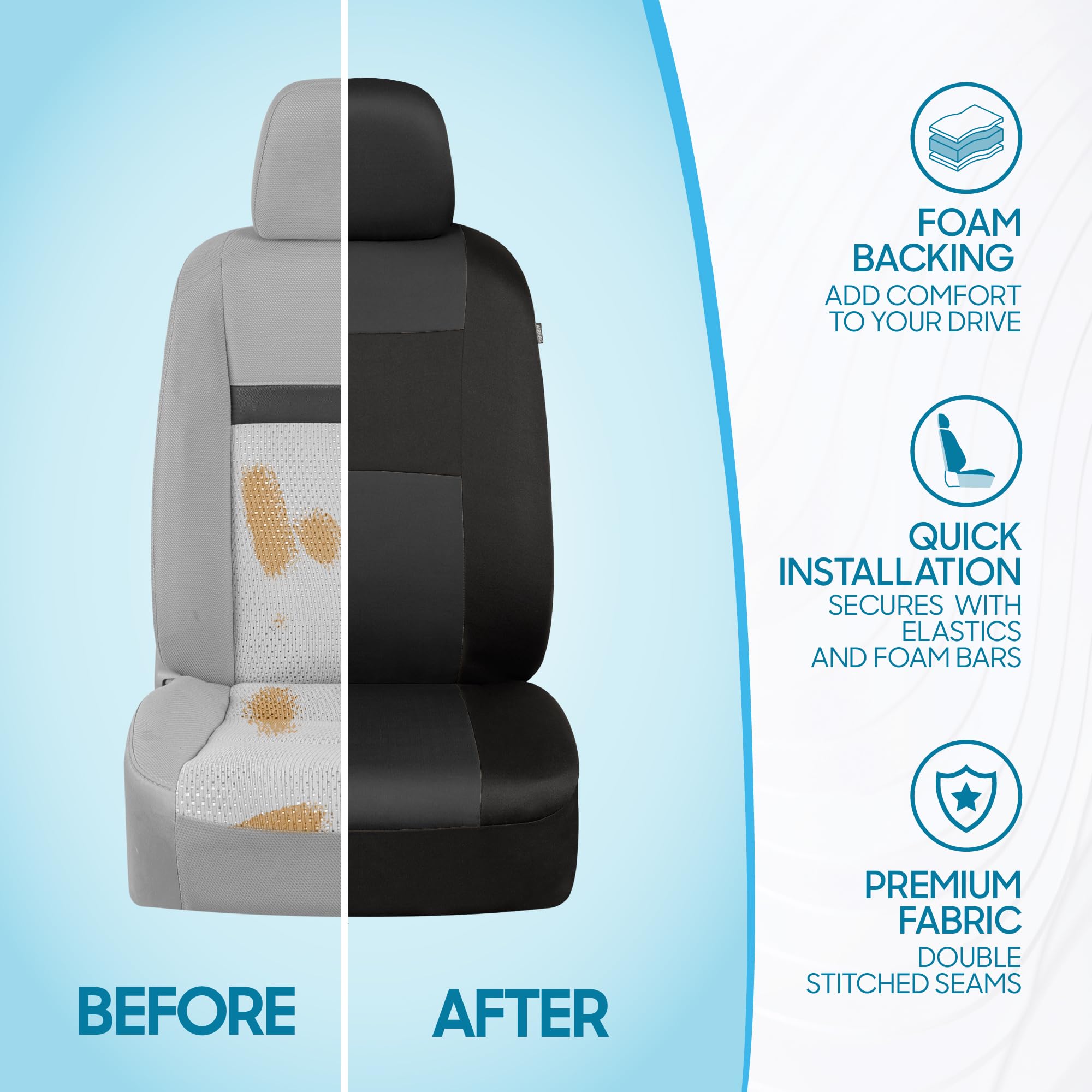 bdk-polypro-car-seat-covers-full-set-in-charcoal-on-black image 6