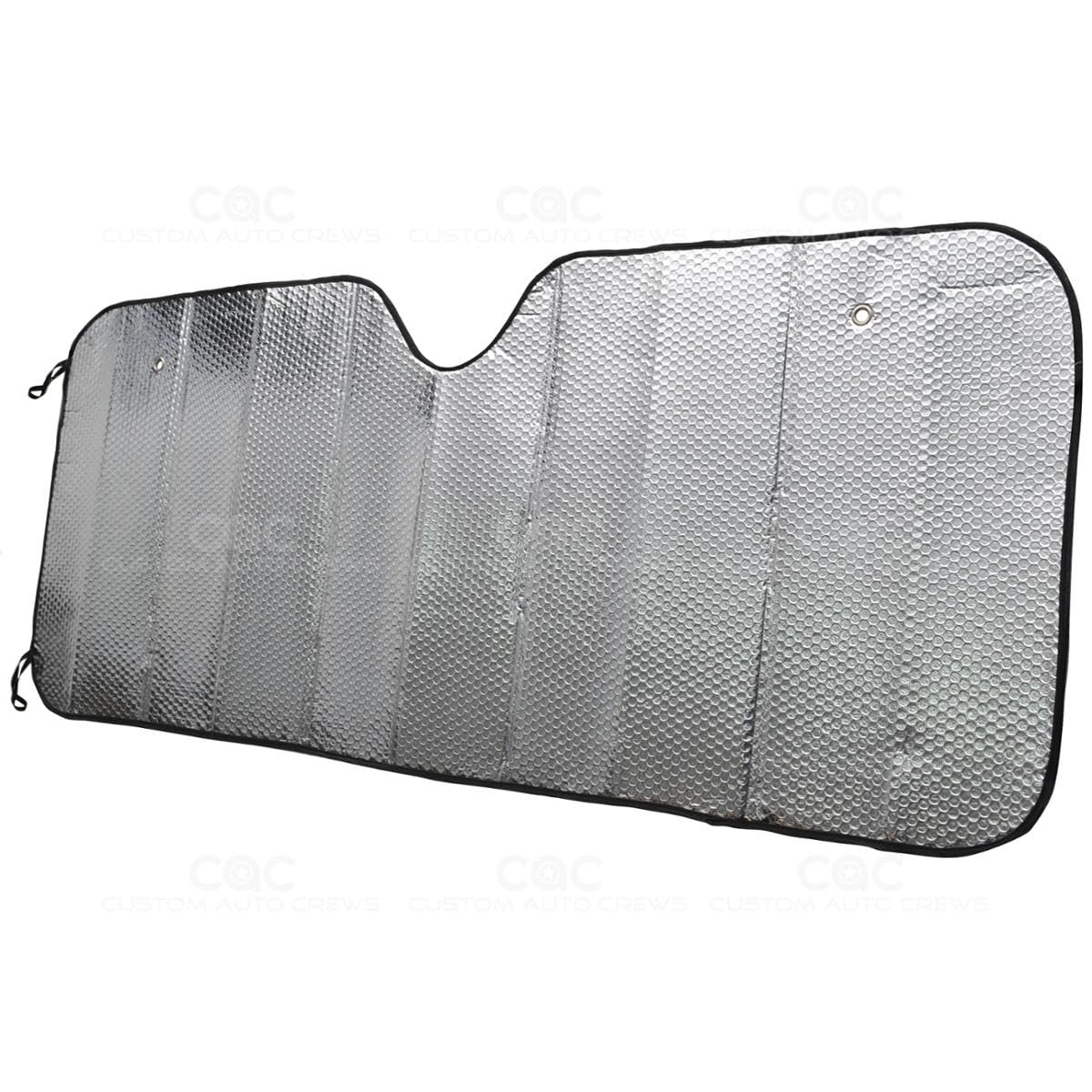 bdk-standard-chrome-double-bubble-folding-accordion-auto-windshield-sun-shade-58 image 3