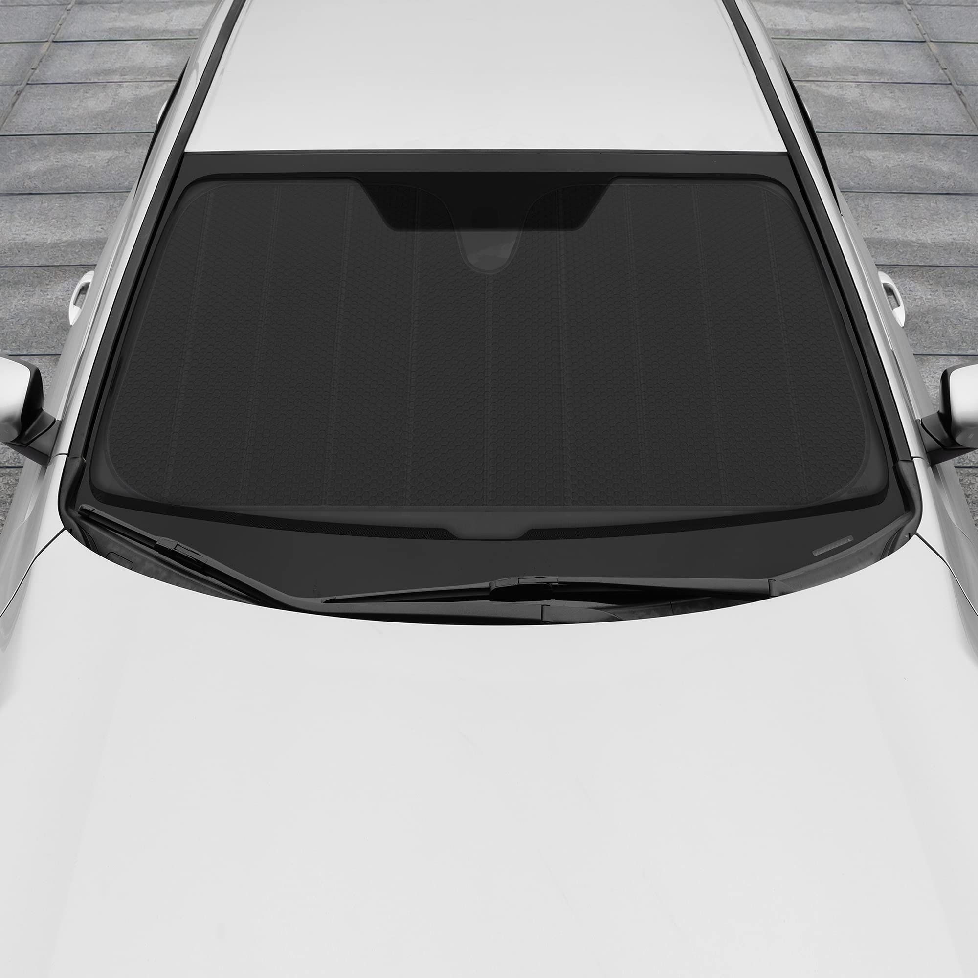 motor-trend-black-accordion-folding-car-windshield-sun-shade-blackout-sun-visor- image 3