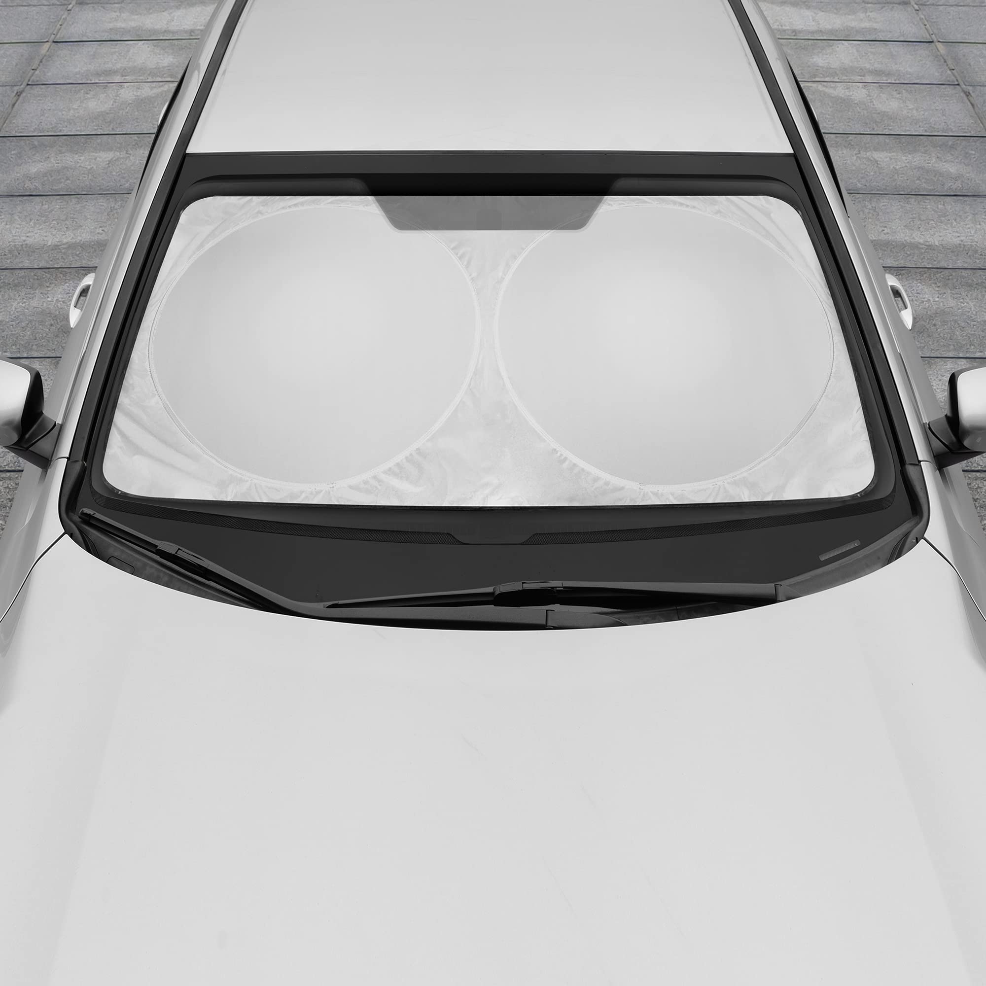 bdk-jumbo-windshield-sun-shade-63-x-35-5-pop-up-reflective-uv-protector-for-car- image 3